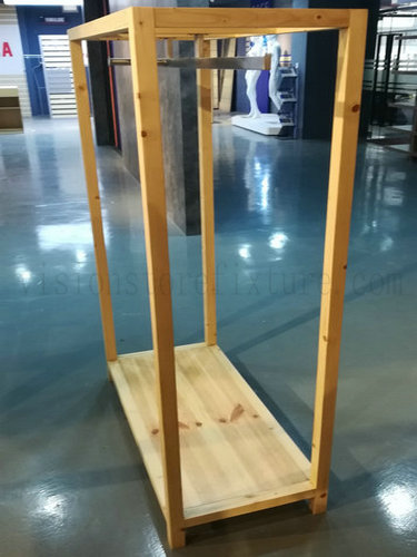 Store retail Wooden rack clothes display 