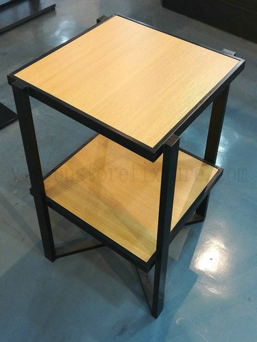 Wooden metal frame square table