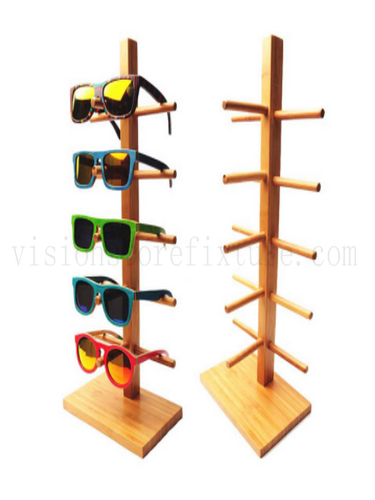 Wood rods sunglass display