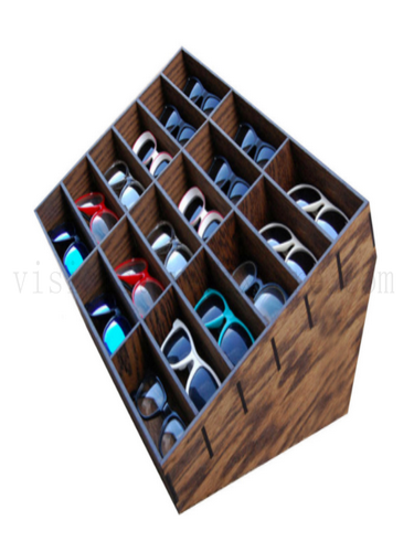 Wooden showcase eyewear display rack