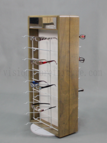 Wooden showcase eyewear display rack