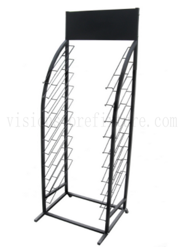 Metal tile display shelving standing