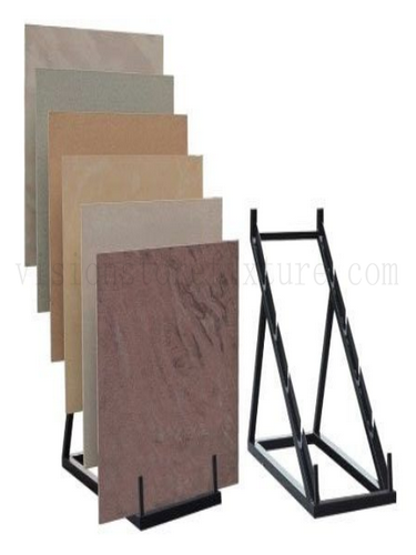 Metal tile display shelving standing