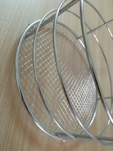 Plated chrome circle wire basket