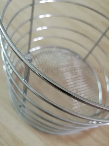 Plated chrome circle wire basket