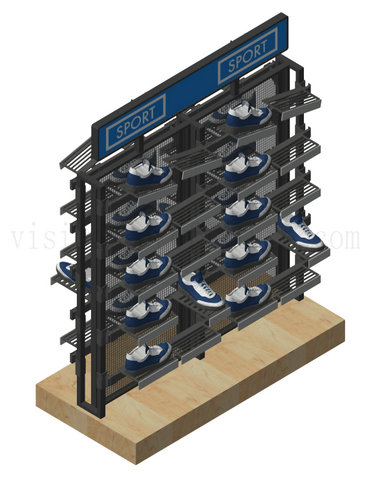 Double sides gym shoes stand display