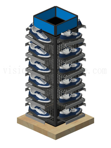 Double sides gym shoes stand display