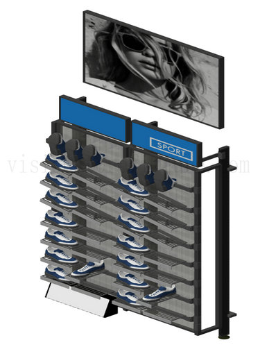 Double sides gym shoes stand display