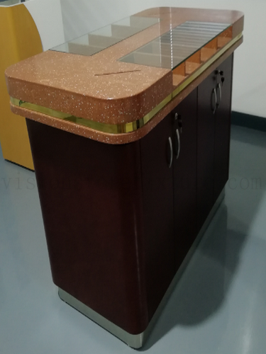 Wooden bank operation counter table