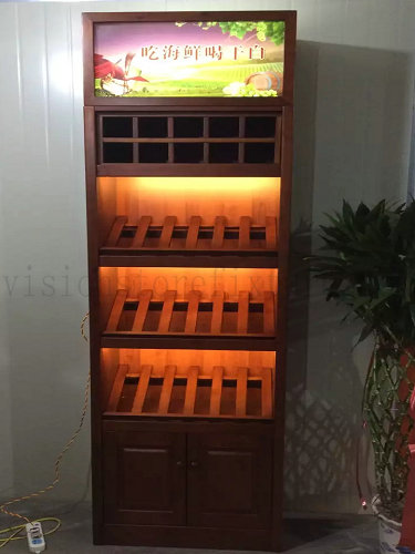 Wine display rack with Led light base cabinet