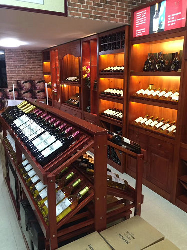 Wine display rack with Led light base cabinet