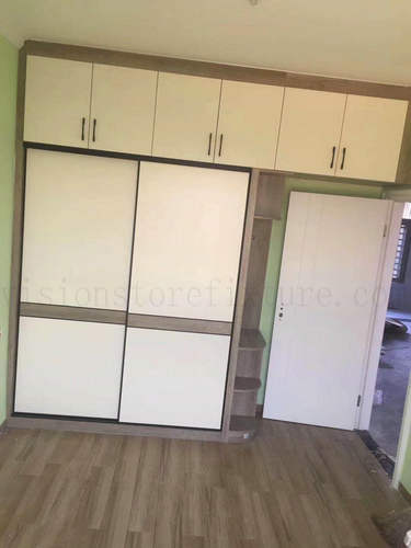 Customized bedroom Wardrobe wooden cabinet with metal hardware