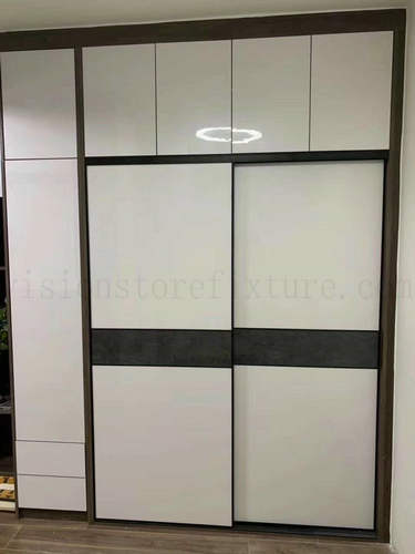 Customized bedroom Wardrobe wooden cabinet with metal hardware