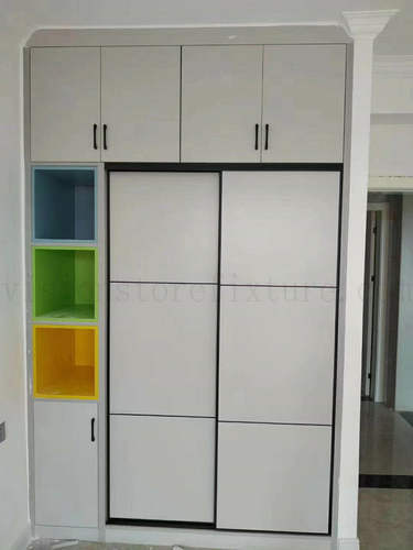 Customized bedroom Wardrobe wooden cabinet with metal hardware